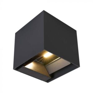 9W LED įkraunamas sieninis lauko šviestuvas su saulės baterija ir judesio davikliu, juodas, 3000K, IP65