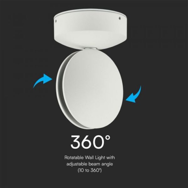 6W LED paviršinis fasado šviestuvas, baltas, 3000K, IP65 - Image 5