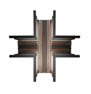 Magnetinių sistemų bėgelių X formos sujungimas