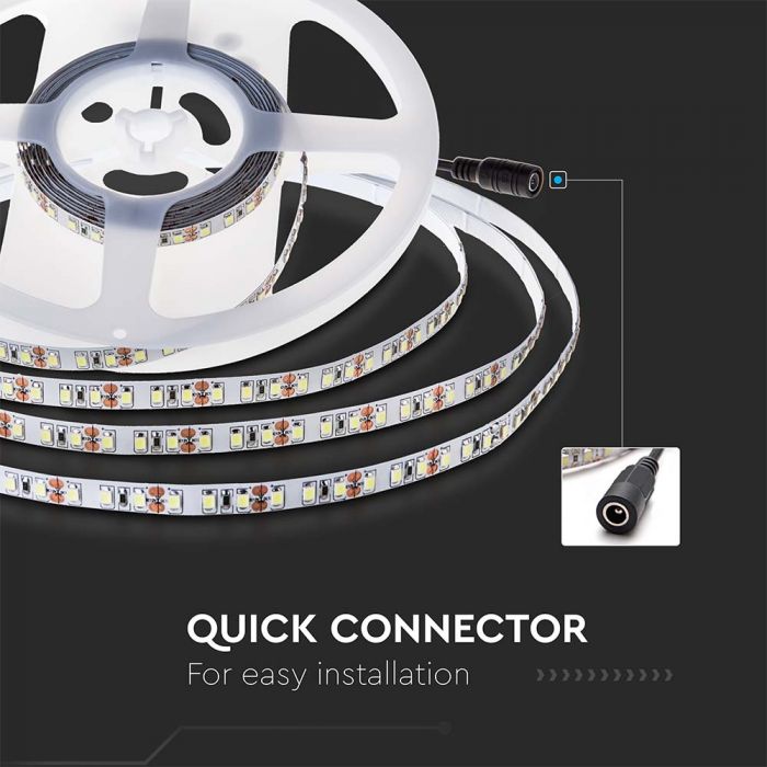 8W/m LED juosta, 24V, 120 LED/m, 4000K, 10 metrų ritė