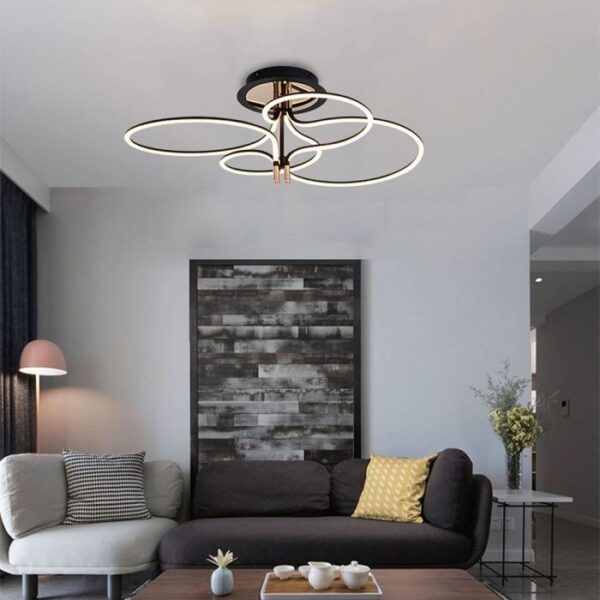 36W LED lubinis šviestuvas, aukso/juodos sp., 3000K - Image 2