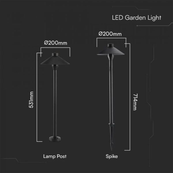 7W LED įsmeigiamas šviestuvas, juodas, 3000K, SAMSUNG LED chip - Image 3