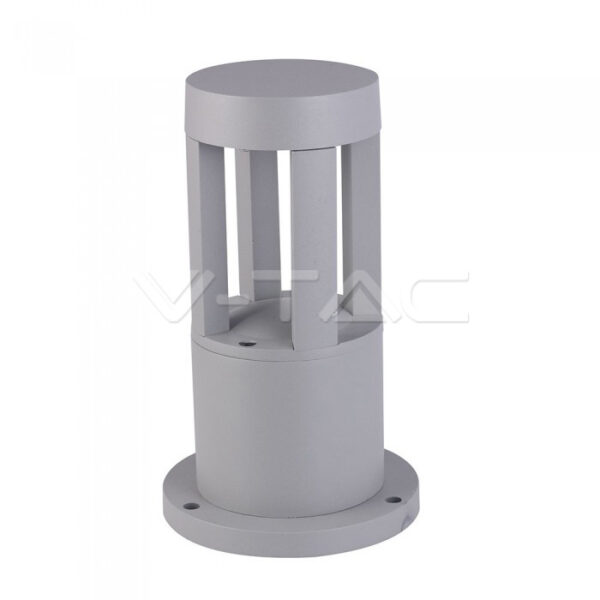 10W LED lauko šviestuvas V-TAC, pilkas, IP65, aukštis 25cm, 3000K (šiltai balta)