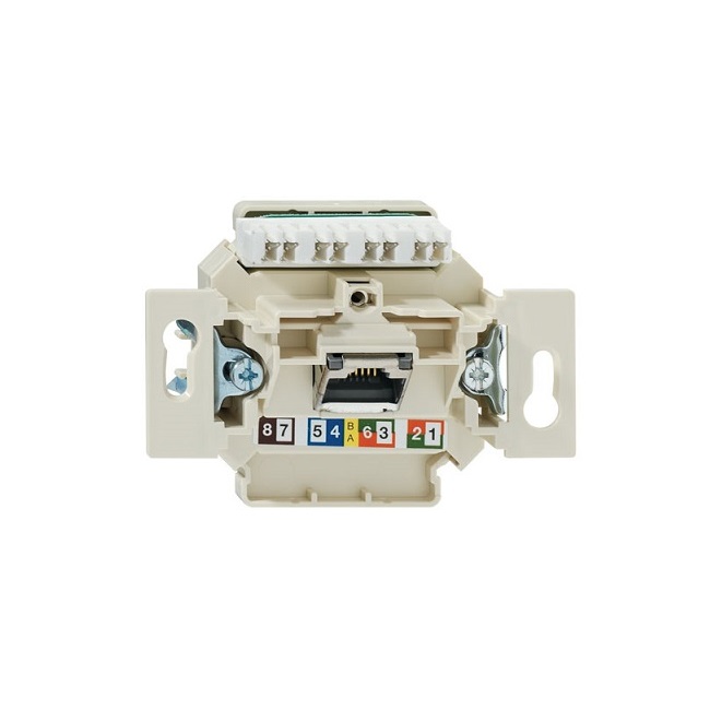 Tel./komp. lizdas, JUNG, viengubas, neekranuotas, baltas - Image 2