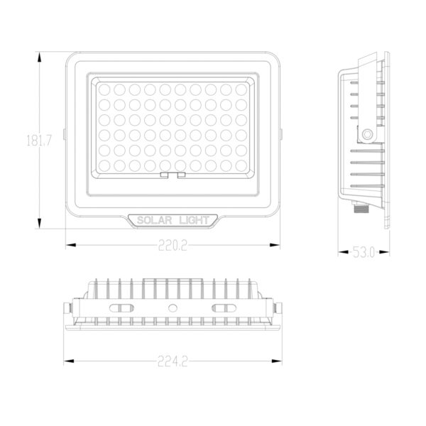 200W LED prožektorius su saulės baterija NORLA, juodas, 4000K - Image 2