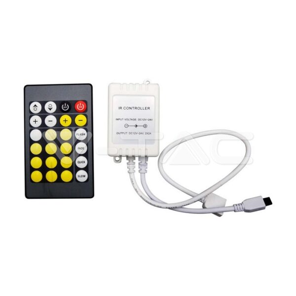 Infraraudonųjų spindulių valdiklis su nuotolinio valdymo pultu, skirtas 3in1+RGB LED juostai, 24 mygtukai