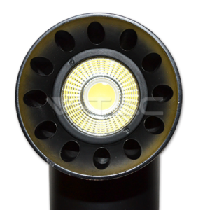 23W apvalios formos LED šviestuvas ant bėgelio V-TAC, juodu korpusu, (5000K) šaltai balta