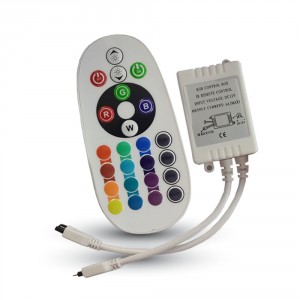 RGB juostos valdiklis 6A (su 24 mygtukų  apvaliu nuotoliniu pulteliu)