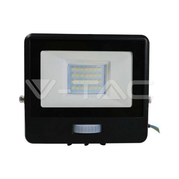 20W LED prožektorius V-TAC, juodas, 4000K, su PIR judesio davikliu - Image 2