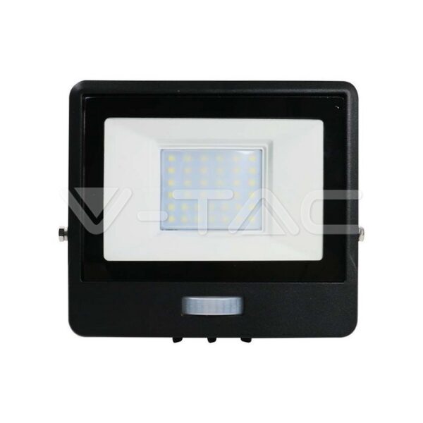 30W LED prožektorius V-TAC, juodas, 4000K, su PIR judesio davikliu - Image 2