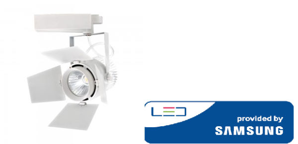33W LED Šviestuvas ant bėgelio V-TAC, baltas, 5000K (šaltai balta), SAMSUNG LED chip