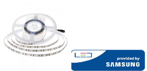 12W/m LED juosta, 2835, 120 LEDS, IP20, 6500K, SAMSUNG LED chip, 5 metrų ritė