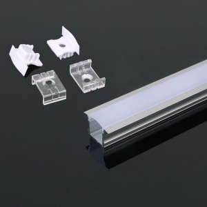 LED juostos profilis V-TAC, aliuminis, 2000x23x15.5mm, baltos spalvos.