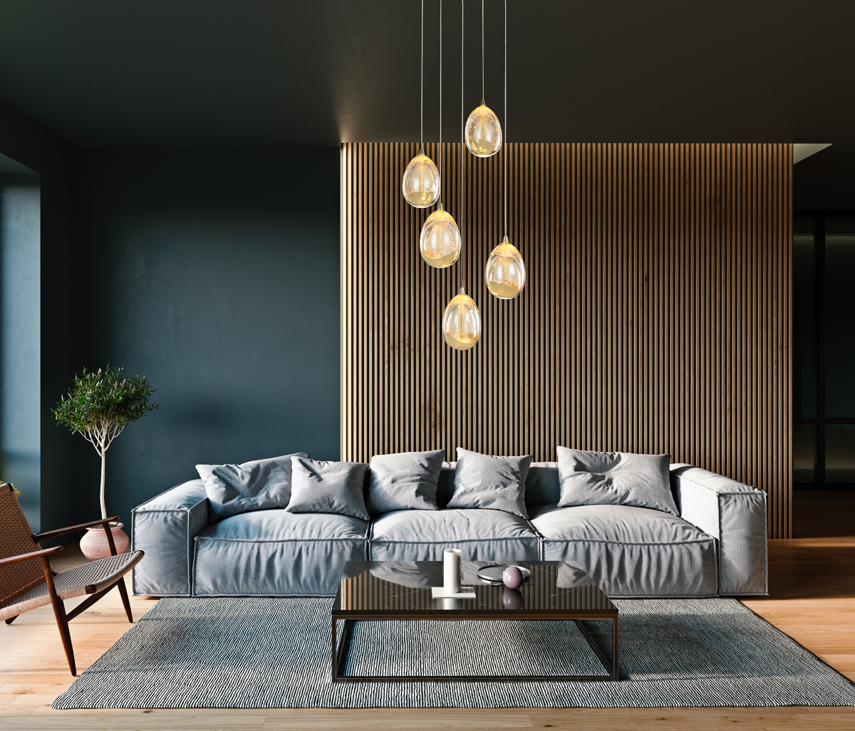 24W LED pakabinamas šviestuvas HUELTO, šampano sp., 3000K - Image 2