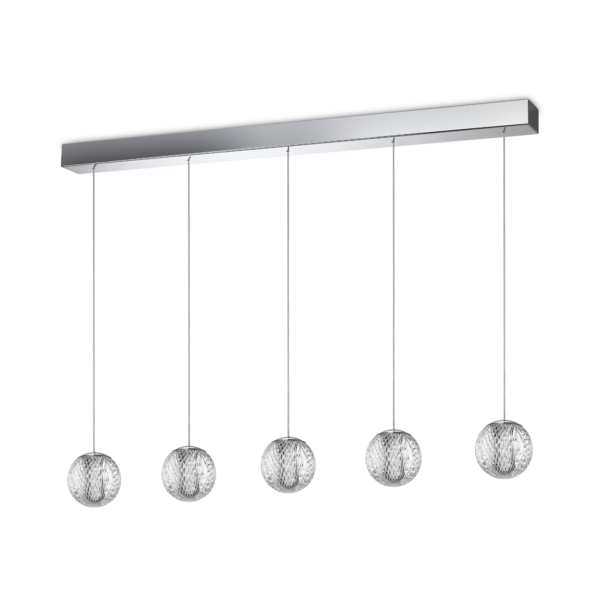 27W LED pakabinamas šviestuvas DIAMOND, skaidrus/plieno sp., 3000K