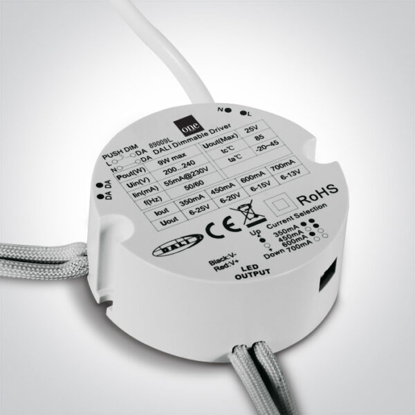 9W LED maitinimo šaltinis, 350-700mA, 6-25V, dimeriuojamas