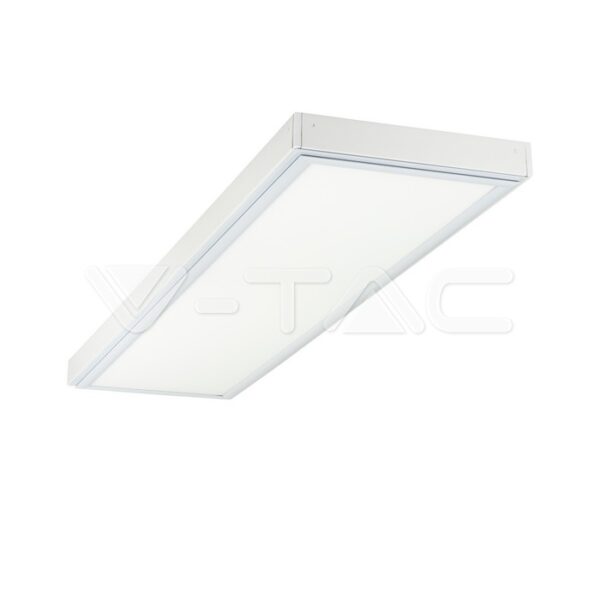LED panelės išorinio montavimo rėmelis, 120x30cm, baltas - Image 3