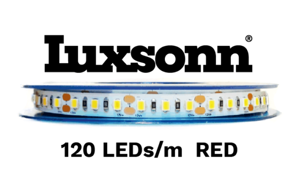 12 W/m LED juosta LUXSONN, 2835, DC12, 120 LED/m, raudona