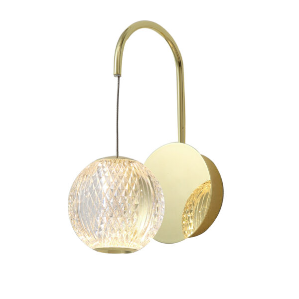 4,2W LED sieninis šviestuvas ROSARIO, aukso sp., 3200K