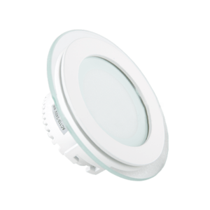 6W LED šviestuvas V-TAC, stikline panele, apvalus (3000K) šiltai balta