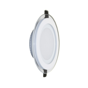 12W LED šviestuvas V-TAC, stikline panele, apvalus (6000K) šaltai balta