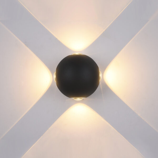 4W LED sieninis fasado šviestuvas TRIVENTO, juodas, 3000K - Image 2