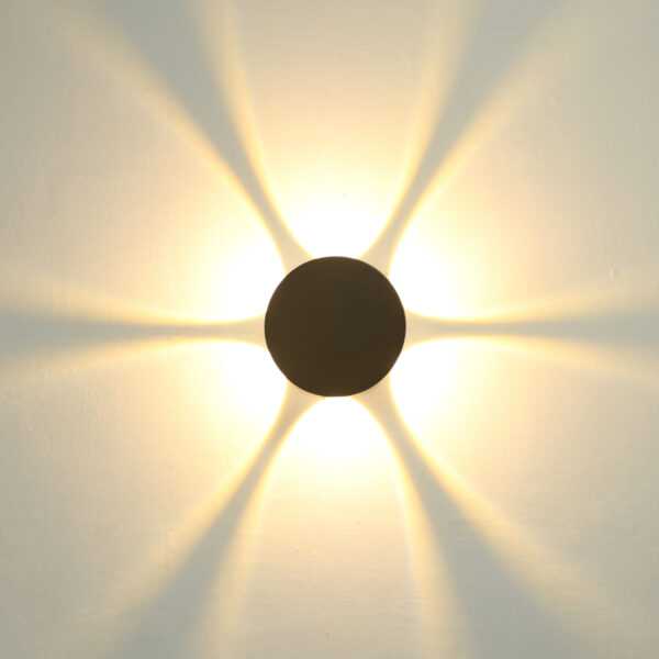 6W LED sieninis fasado šviestuvas MACBA, juodas, 3000K - Image 2