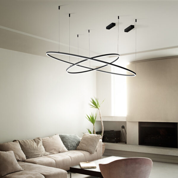 76W LED pakabinamas šviestuvas ORACLE SLIM, juodas, 3000K, dimeriuojamas - Image 2