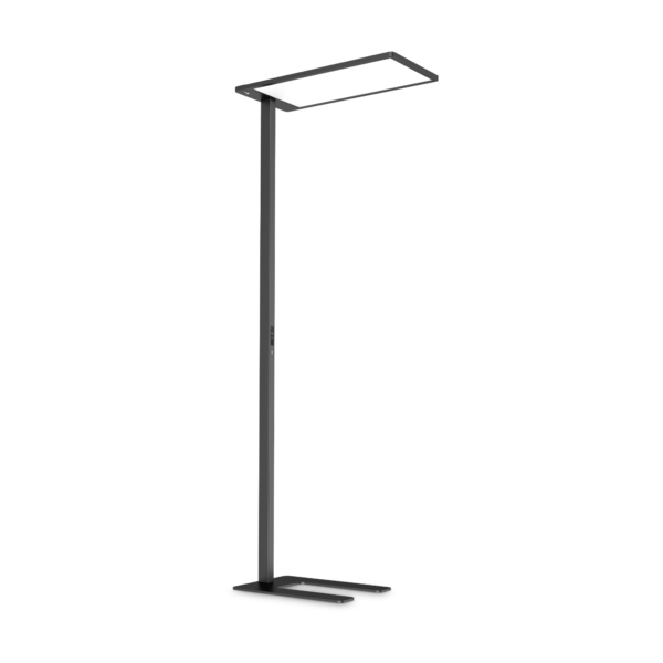 76W LED pastatomas šviestuvas COMFORT, juodas, 3000K, dimeriuojamas, su judesio/šviesos davikliu