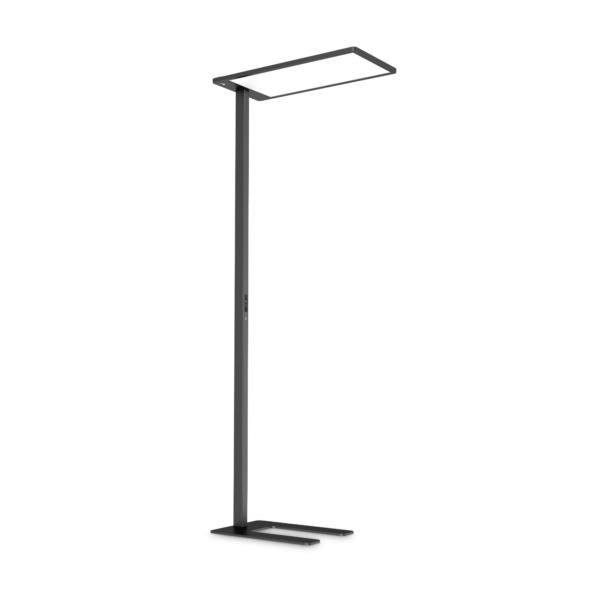 76W LED pastatomas šviestuvas COMFORT, juodas, 4000K, dimeriuojamas, su judesio/šviesos davikliu