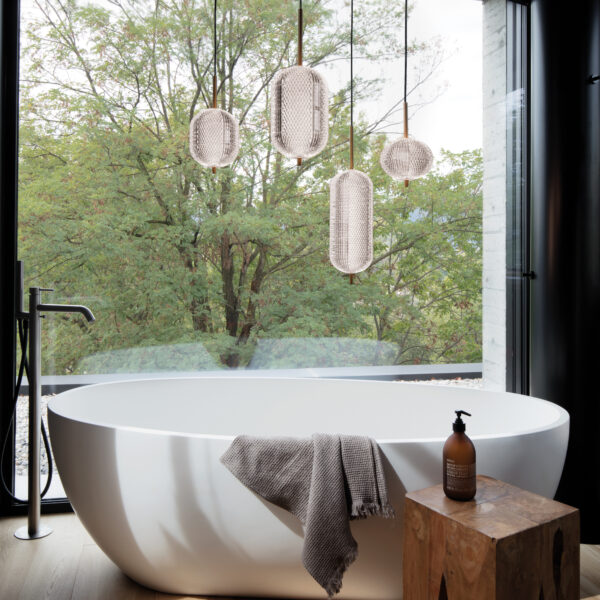 7W LED pakabinamas šviestuvas DECOR, skaidrus/žalvario sp., 3000K - Image 2
