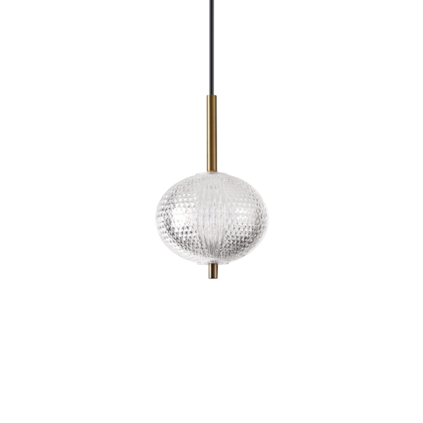 7W LED pakabinamas šviestuvas DECOR, skaidrus/žalvario sp., 3000K