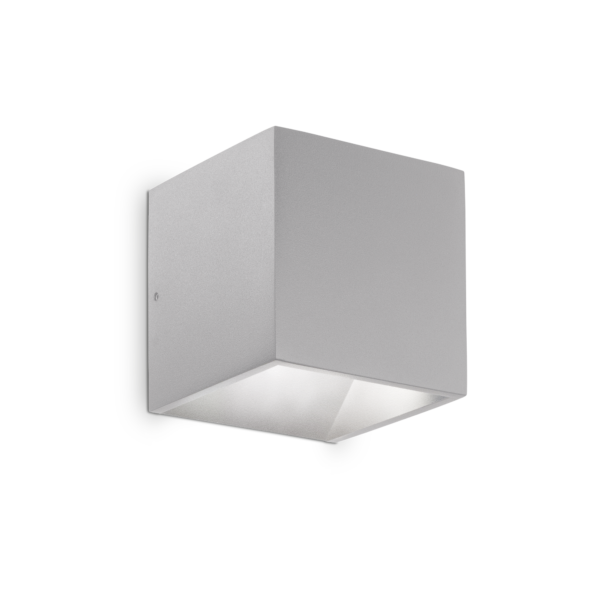 8,5W LED sieninis fasado šviestuvas RUBIK, pilkas, 3000K, IP54