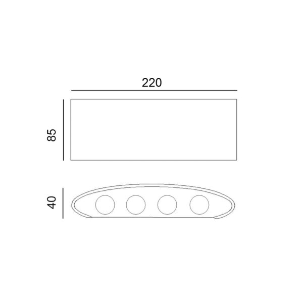 8W LED sieninis fasado šviestuvas ORTELO, juodas, 3000K - Image 2