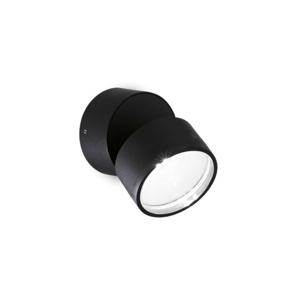 7W paviršinis lauko šviestuvas OMEGA ROUND, juodas, 4000K