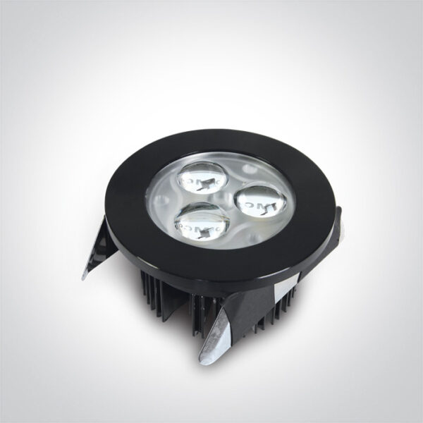 3x1W LED įleidžiamas šviestuvas, juodas, 3000K - Image 2