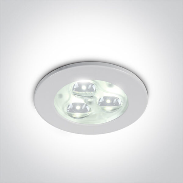 3x1W LED įleidžiamas šviestuvas, baltas, 6000K