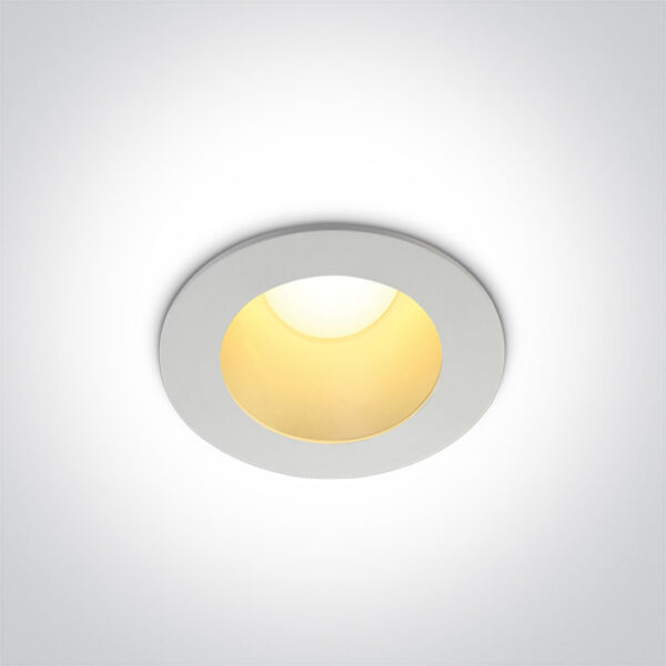 8W LED įleidžiamas šviestuvas, baltos/žalvario sp., 3000K