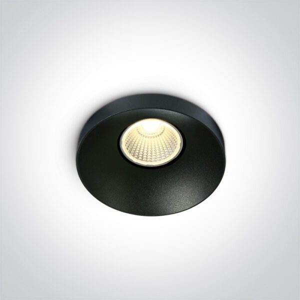 8W LED įleidžiamas šviestuvas, juodas, 3000K