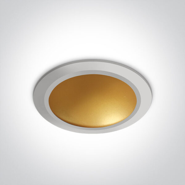 16W LED įleidžiamas šviestuvas, baltos/žalvario sp., 3000K