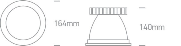 20W LED įleidžiamas šviestuvas, pilkas, 3000K, dimeriuojamas - Image 4