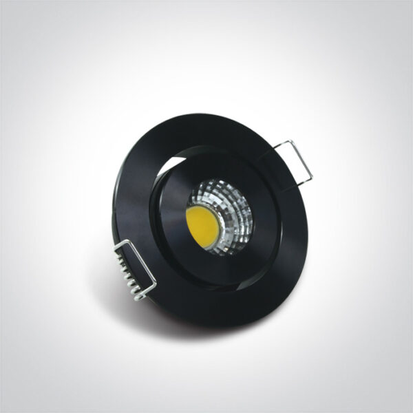 1W/3W LED įleidžiamas pakreipiamas šviestuvas, juodas, 3000K - Image 2