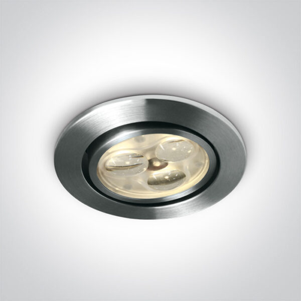 3x1W LED įleidžiamas pakreipiamas šviestuvas, aliuminio sp., 6000K