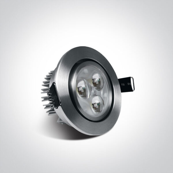 3x1W LED įleidžiamas pakreipiamas šviestuvas, aliuminio sp., 3000K - Image 2