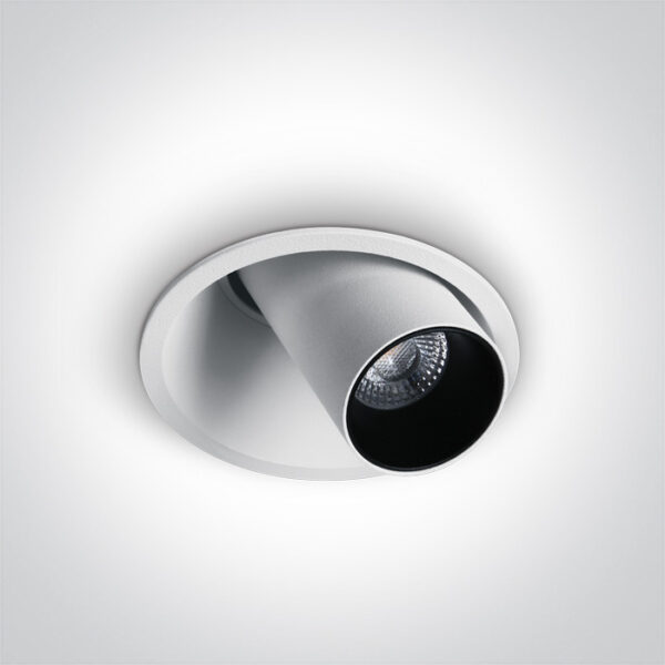 6,5W LED įleidžiamas pakreipiamas šviestuvas, baltas, 3000K