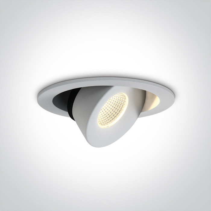 12W LED įleidžiamas pakreipiamas šviestuvas, baltas, 3000K, 11113E/W/W