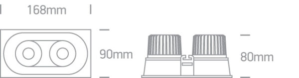2x6,5W LED įleidžiamas pakreipiamas šviestuvas, baltas, 3000K - Image 3