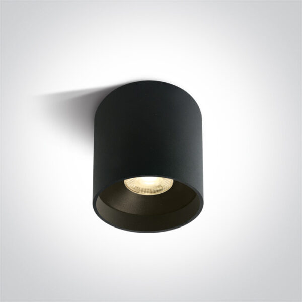 22W LED cilindro formos šviestuvas, juodas, 3000K