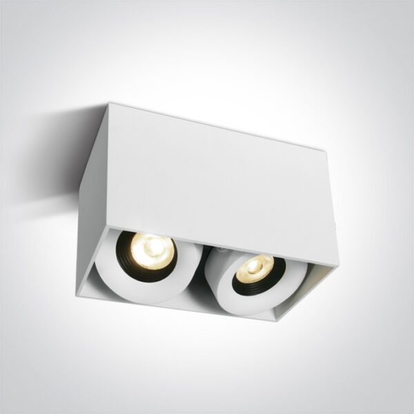 2x8W LED paviršinis šviestuvas, baltas, 3000K, dimeriuojamas