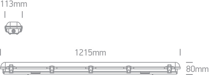 60W LED T8 šviestuvas, pilkas, 4000K, 38236M/C - Image 4